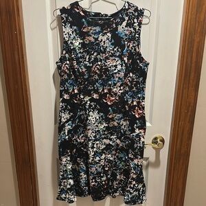 The Limited Black and White Fit and Flare Midi Dress